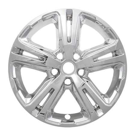 17, 5 Double Spoke, Chrome Plated, Plastic, Set Of 4, Not Compatible With Steel Wheels